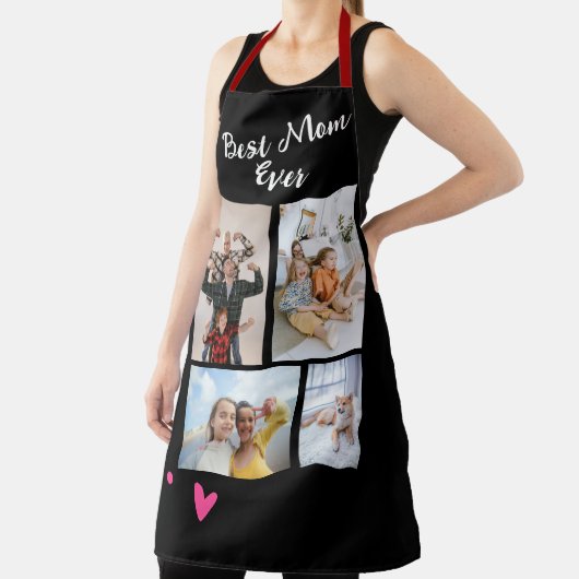 Custom Photo Collage Apron - Best Mom Or Dad Ever エプロン (インサイチュ)