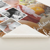 Custom Photo Collage Baby Birthday Name シェルパブランケット (3/4)