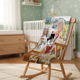 Custom Photo Collage Baby Birthday Name シェルパブランケット