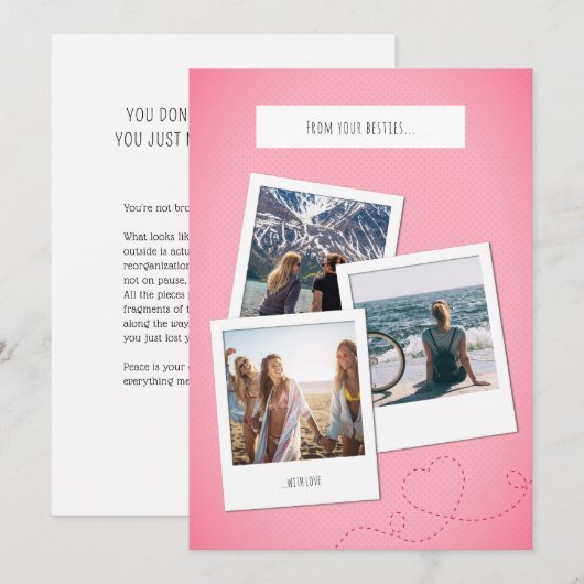 Custom Photo Collage Card + Inspirational Message シーズンカード (正面/裏面)