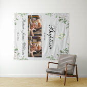 Custom Photo Collage Christening Baptism Backdrop タペストリー (インサイチュ(横))