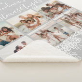 Custom Photo Collage Elegant Grandma's Christmas シェルパブランケット (3/4)