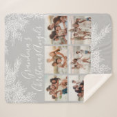 Custom Photo Collage Elegant Grandma's Christmas シェルパブランケット (正面(横))