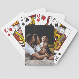 Custom Photo Collage Family Name white Poker Cards トランプ