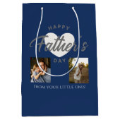 Custom Photo Collage Father's Day Gift ミディアムペーパーバッグ (正面)