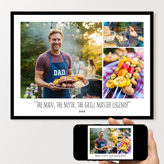 Custom Photo Collage Fun Family Quote Modern ポスター