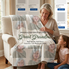 Custom Photo Collage Great Grandma Personalized シェルパブランケット