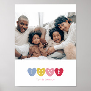 Custom photo collage love family simple ポスター