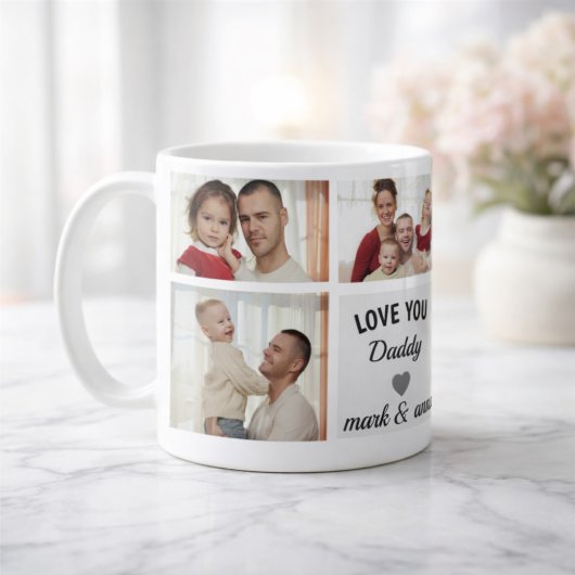 Custom Photo Collage Mug for Dad コーヒーマグカップ