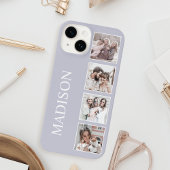 Custom Photo Collage Personalized Lavender iPhoneケース