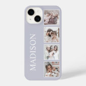 Custom Photo Collage Personalized Lavender iPhoneケース (裏面)