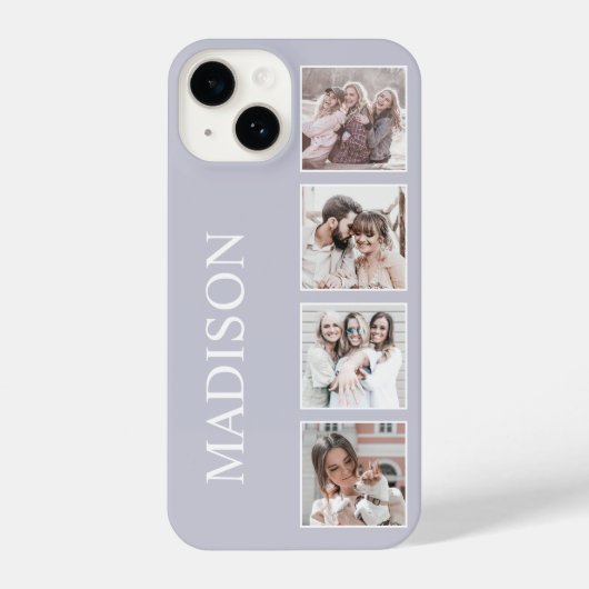 Custom Photo Collage Personalized Lavender iPhoneケース (裏面)