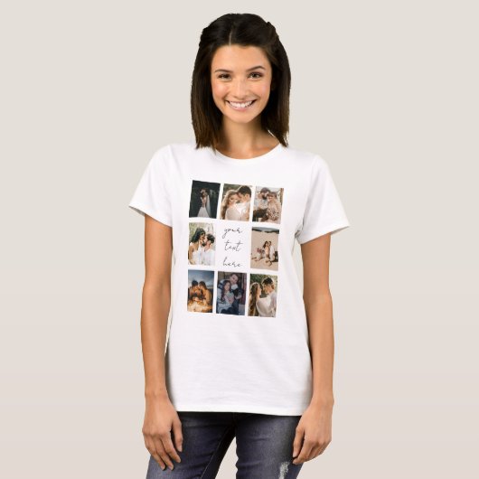 Custom Photo Collage Personalized Picture Family Tシャツ (正面フル)