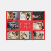 Custom Photo Collage Personalized Picture Romantic フリースブランケット (正面(横))