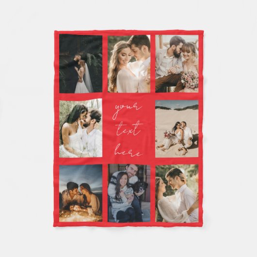 Custom Photo Collage Personalized Picture Romantic フリースブランケット (正面)