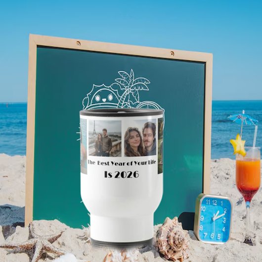 Custom Photo Collage & Personalized Text Stainless トラベルマグ