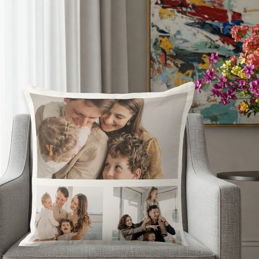 Custom photo collage pillow, Personalized photo  クッション