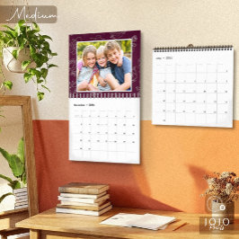 Custom photo collage Rose Line Art 2026 カレンダー