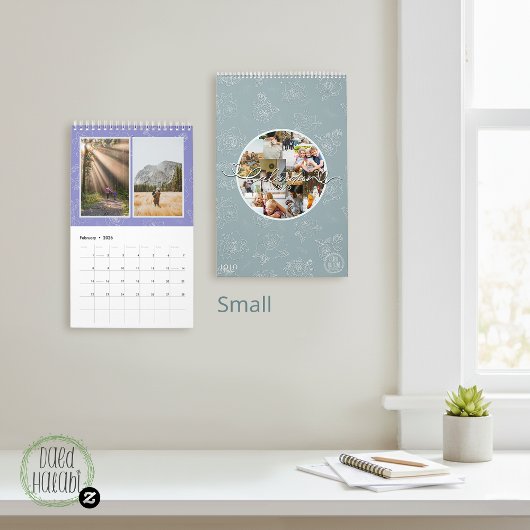 Custom photo collage Rose Line Art 2026 カレンダー