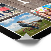 Custom Photo Collage Rustic Farmhouse Family ポスター (角)