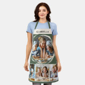 Custom Photo Collage Sage Green Kitchen エプロン (着用した状態)