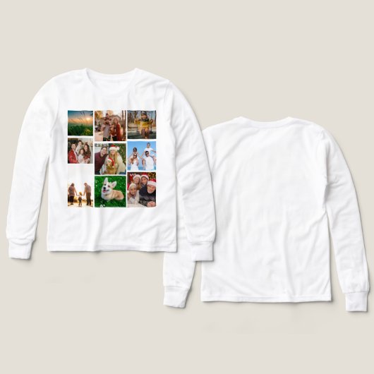 Custom Photo Collage Shirt, Custom 9 Photos   (デザイン 正面＆背面)