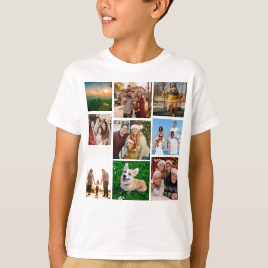 Custom Photo Collage Shirt, Custom 9 Photos Tシャツ (正面)