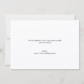 Custom Photo Collage Thankful Baby Shower サンキューカード (裏面)