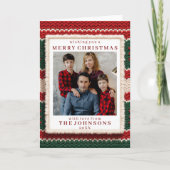 Custom Photo Cozy Knitted Sweater Frame Greeting カード (正面)