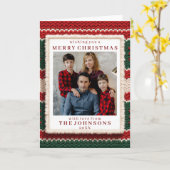 Custom Photo Cozy Knitted Sweater Frame Greeting カード (黄色い花)