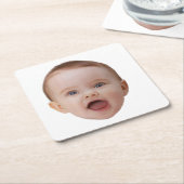 Custom Photo, Custom Photo Face スクエアペーパーコースター (アングル)