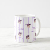 Custom Photo Cute Bow Pattern Mug for Father's Day コーヒーマグカップ (正面右)