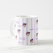 Custom Photo Cute Bow Pattern Mug for Father's Day コーヒーマグカップ (正面左)