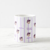 Custom Photo Cute Bow Pattern Mug for Father's Day コーヒーマグカップ (中央)
