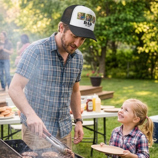 Custom Photo Dad Established Minimal Typography キャップ