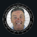 Custom Photo Dartboard & Text - BLACK Surround ダーツボード<br><div class="desc">Custom Photo Dartboard template with personalized text and BLACK round photo framing surround (other color surrounds available in store). Your face on a dartboard. One click personalize upper and lower text plus replace image, or full customization via Edit Screen. Regulation size with metal frame and 6 brass darts (Stars and...</div>