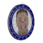 Custom Photo Dartboard & Text - NAVY BLUE Surround ダーツボード (正面左)