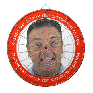 Custom Photo Dartboard & Text - RED Surround ダーツボード