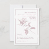 Custom Photo Dusty Pink Floral Wedding Calligraphy サンキューカード (裏面)