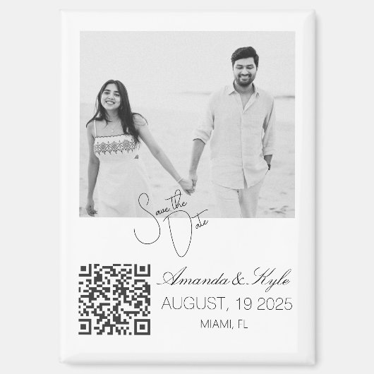 Custom Photo editable Wedding Save the Date magnet マグネット (正面)