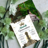 Custom Photo Emerald Green Quinceañera Invite 招待状
