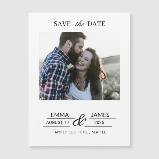Custom Photo Engagement Save the Date magnet (正面)