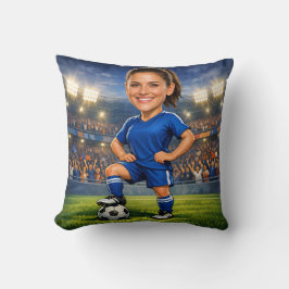 Custom Photo-Face Soccer/Football Star Caricature クッション