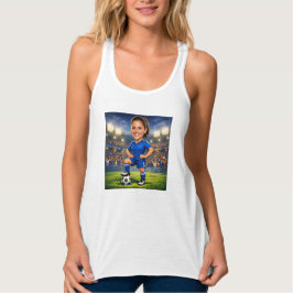 Custom Photo-Face Soccer/Football Star Caricature タンクトップ