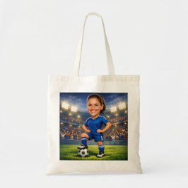 Custom Photo-Face Soccer/Football Star Caricature  トートバッグ