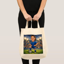 Custom Photo-Face Soccer/Football Star Caricature  トートバッグ
