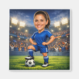 Custom Photo-Face Soccer/Football Star Caricature マグネット