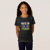 Custom Photo-Face Soccer/Football Star Caricature Tシャツ (正面フル)