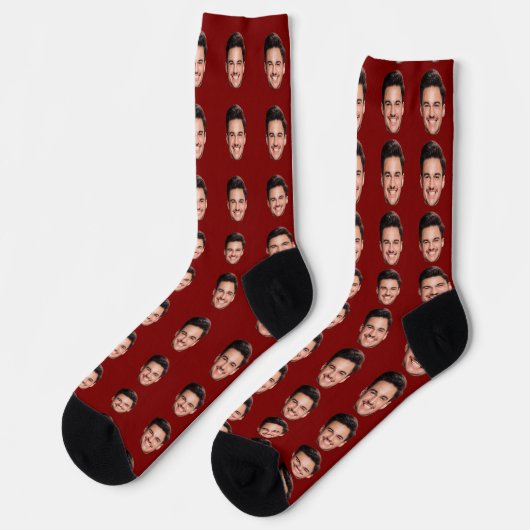 Custom Photo Face Socks, Funny Personalized Gift ソックス (左)