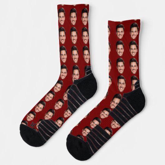 Custom Photo Face Socks, Funny Personalized Gift  ソックス (左)